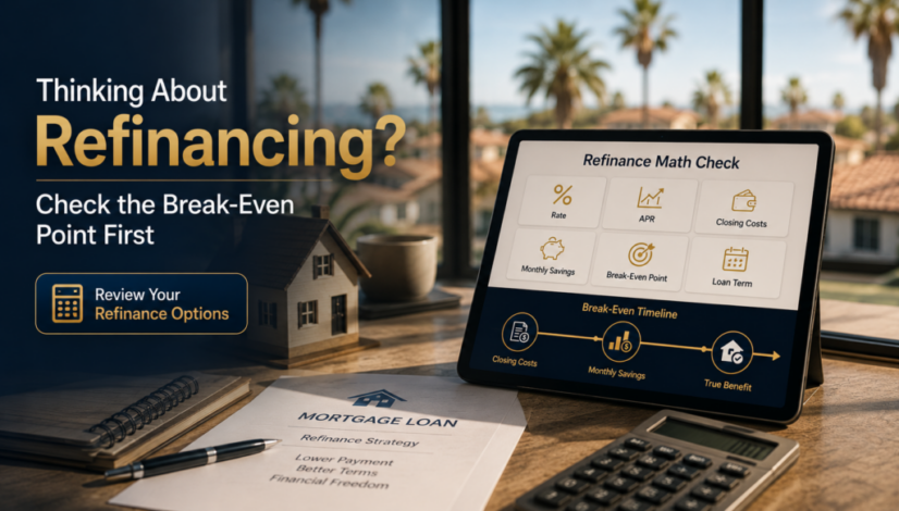 refinance break-even point California