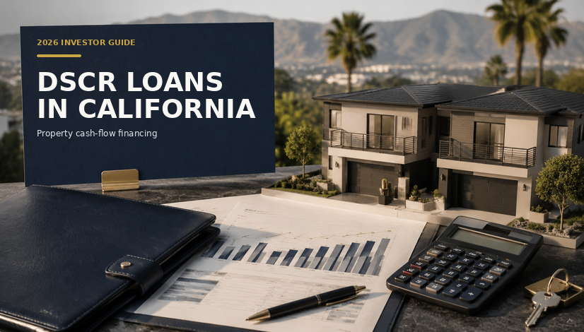 California rental property investor reviewing DSCR loan cash-flow calculations in 2026