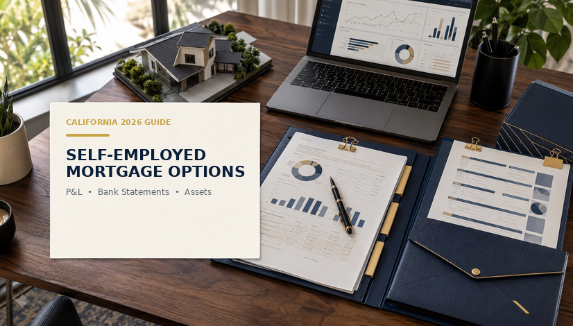 California business owner mortgage guide comparing tax returns, bank statements, P&L and asset options