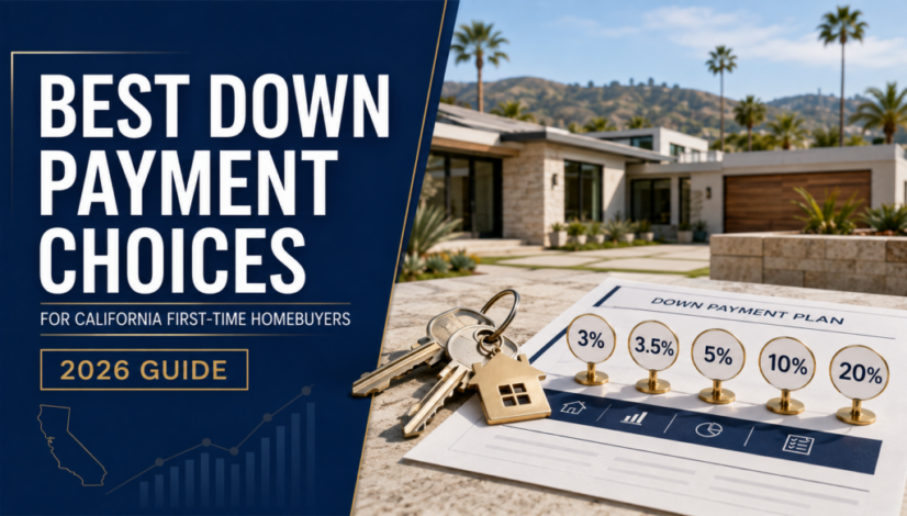California first-time homebuyer comparing 3%, 5%, 10% and 20% down-payment options
