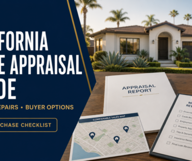 California homebuyer reviewing a 2026 appraisal report, comparable sales and mortgage approval checklist