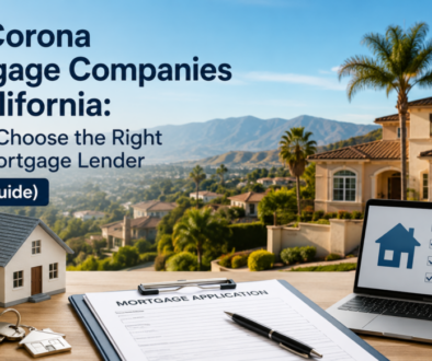 Top Corona Mortgage Companies in California – Homebuyers comparing local mortgage lenders with a mortgage advisor in Corona, CA (2026 Guide)