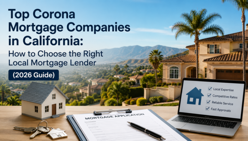 Top Corona Mortgage Companies in California – Homebuyers comparing local mortgage lenders with a mortgage advisor in Corona, CA (2026 Guide)