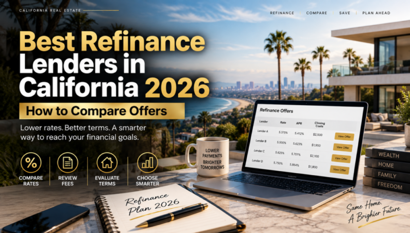 California homeowner comparing refinance lenders Loan Estimates closing costs and break-even timing in 2026