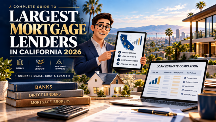 California homebuyer comparing the largest mortgage lenders banks direct lenders and mortgage brokers in 2026