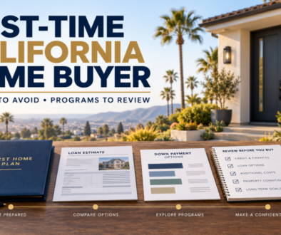 First-time California home buyer reviewing mortgage mistakes, assistance programs and buying checklist