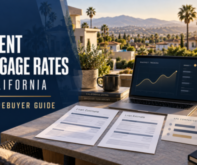 California homebuyer comparing current mortgage rates, APR, Loan Estimates and rate lock options in 2026
