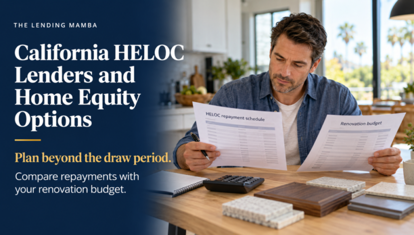 Homeowner comparing a HELOC repayment schedule with a renovation budget