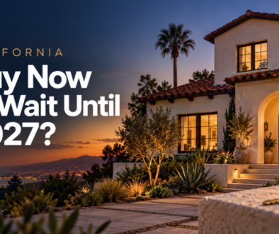 California homebuyers reviewing a home listing and household budget at a kitchen table